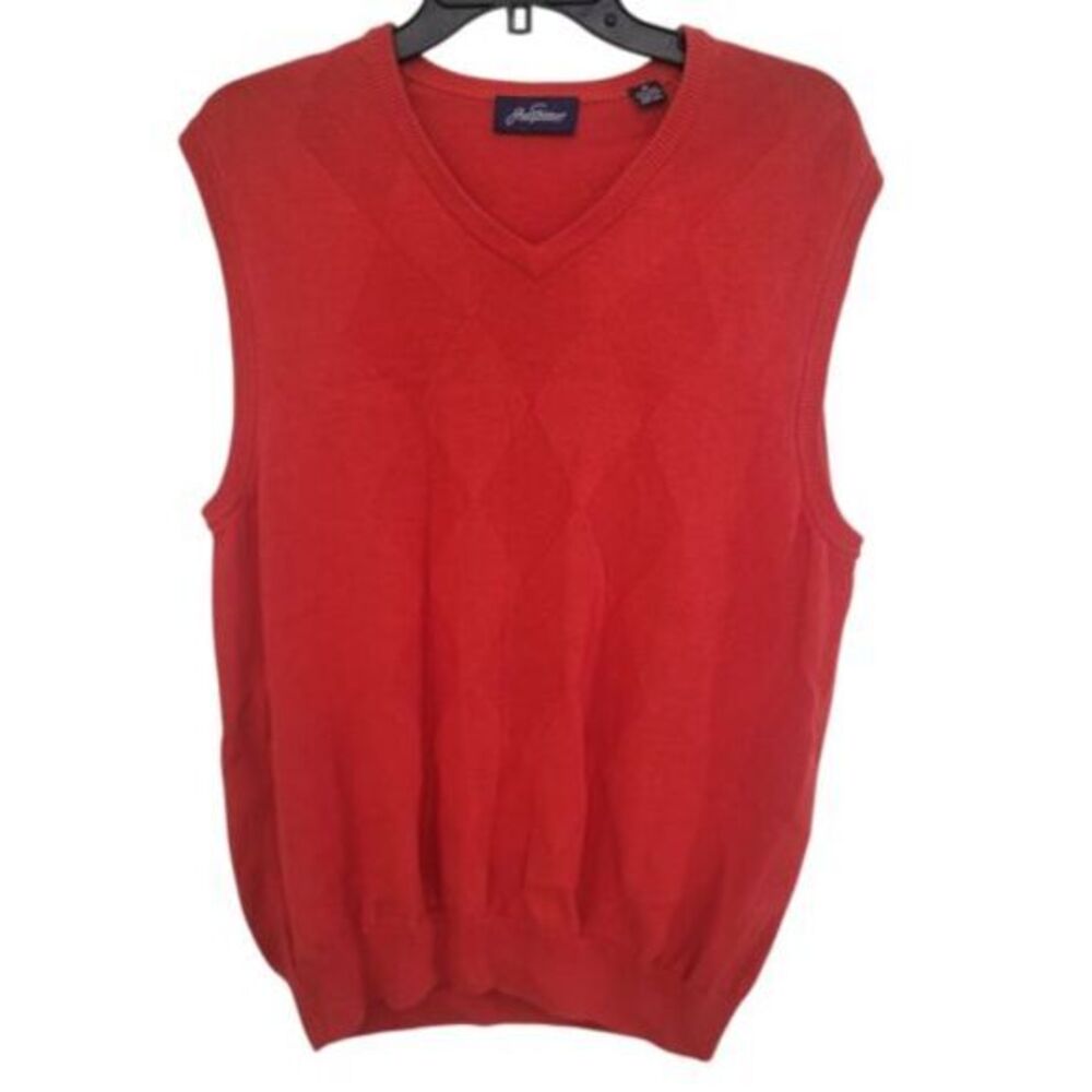 Jack Nicklaus‎ Vintage Coral Linen Cotton Blend Sweater Vest Mens Sz Medium